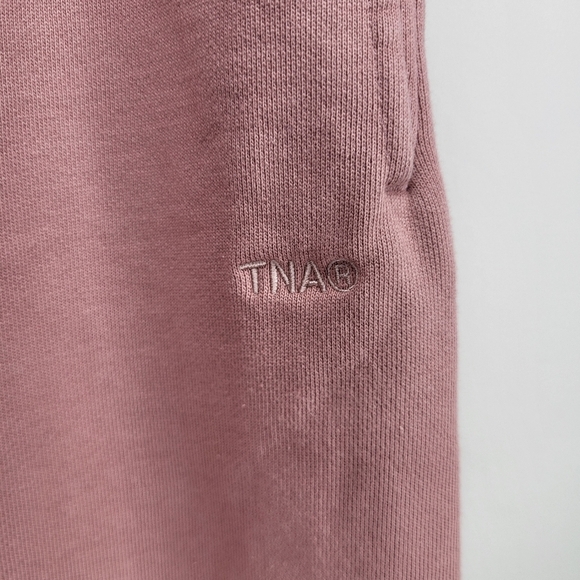 Aritzia TNA Fleece Pink Peach Drawstring Sweats Mega Fit Size Large - Picture 2 of 8